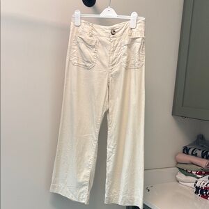 Maeve The Colette Wide Leg Corduroy Pants White Patch Pocket Women's Size 27